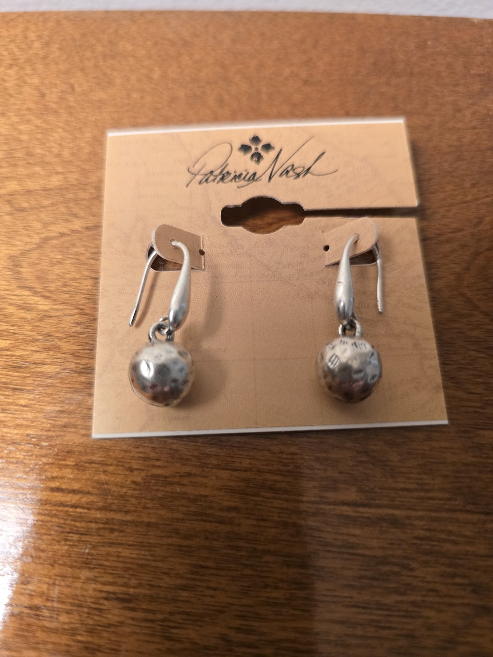 Patricia Nash Colette Dainty Hammered Silver OX Drop Earrings